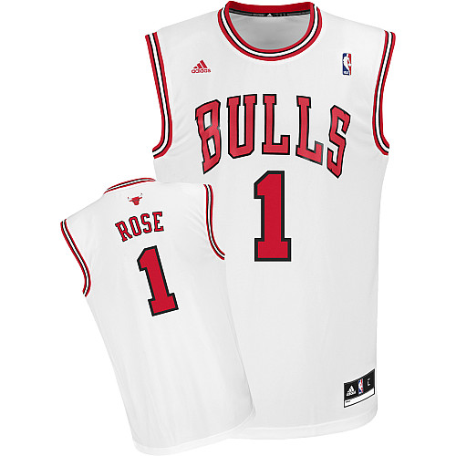  NBA Chicago Bulls 1 Derrick Rose New Revolution 30 Home White Jersey